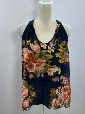 liberty Black Floral Halter Neck Blouse